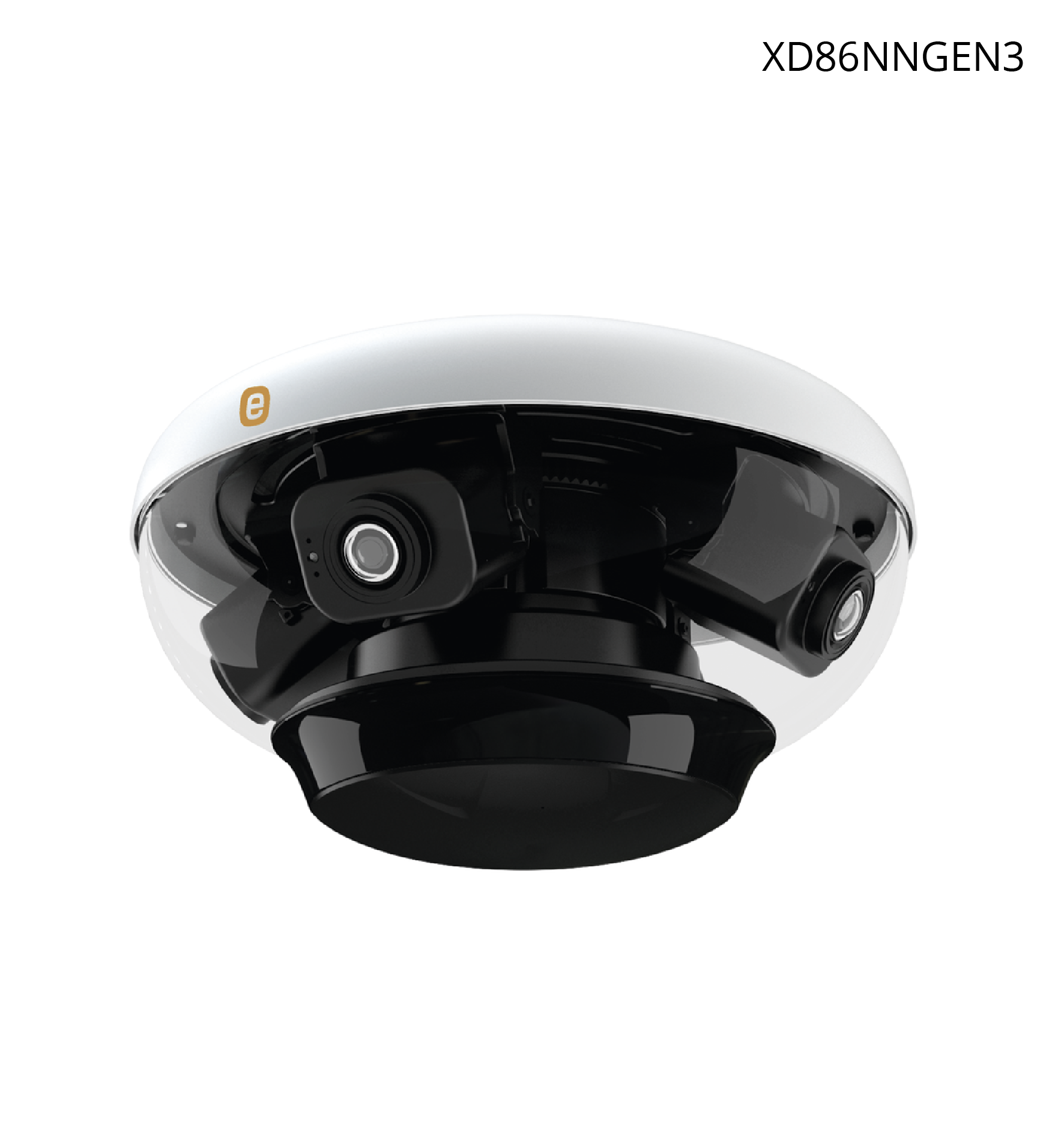 Cámara E-Series GEN3, IP 8MP Panoramica 360º, 4 Lentes de 2MP, 82 PIES IR, IP66, Metal, POE, NDAA.