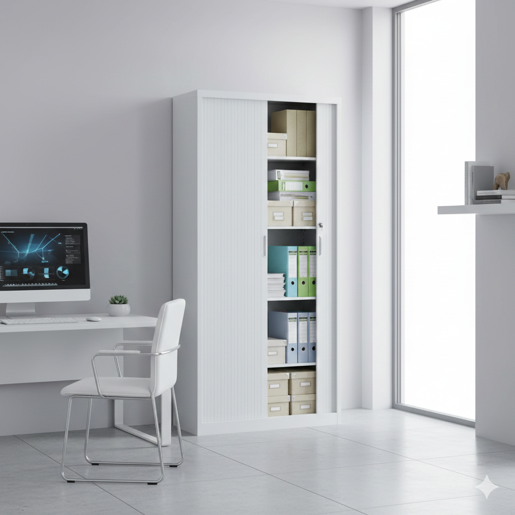 Armario archivador ioffice con ranura de acero color gris claro 1850x900x400mm IOFF-FCRDG