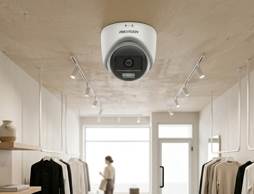 Cámara TurboHD HIKVISION domo 3K ColorVu IR 20 m lente 2.8 mm interior micrófono | DS-2CE70KF0T-LPFS