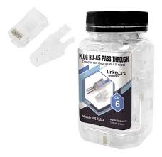 BOTE PASS, 100 PLUGS LINKEDPRO, RJ45 CAT6, SIN BLINDAJE CHAPA DE ORO A 30 MICRAS PARA DURABILIDA