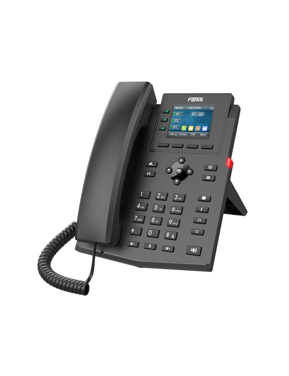 TELEFONO IP EMPRESARIAL FANVIL, 4 LINEAS SIP, PANTALLA LCD2.4IN, 1000 REGISTROS, CANCELADOR DE ECO