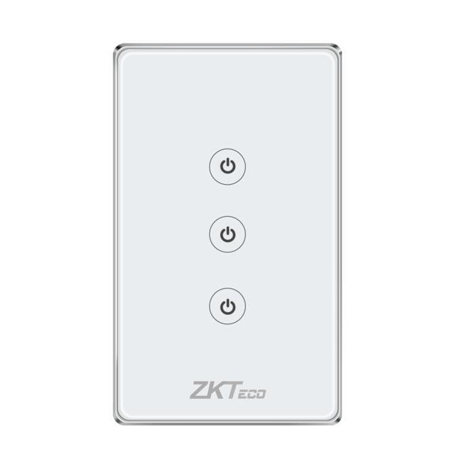 SWITCH ZKTECO DE LUZ INTELIGENTE WIFI, 1 , 2, 3 BOTONES, APAGADOR CON PANEL TACTIL, CONTROL POR VOZ