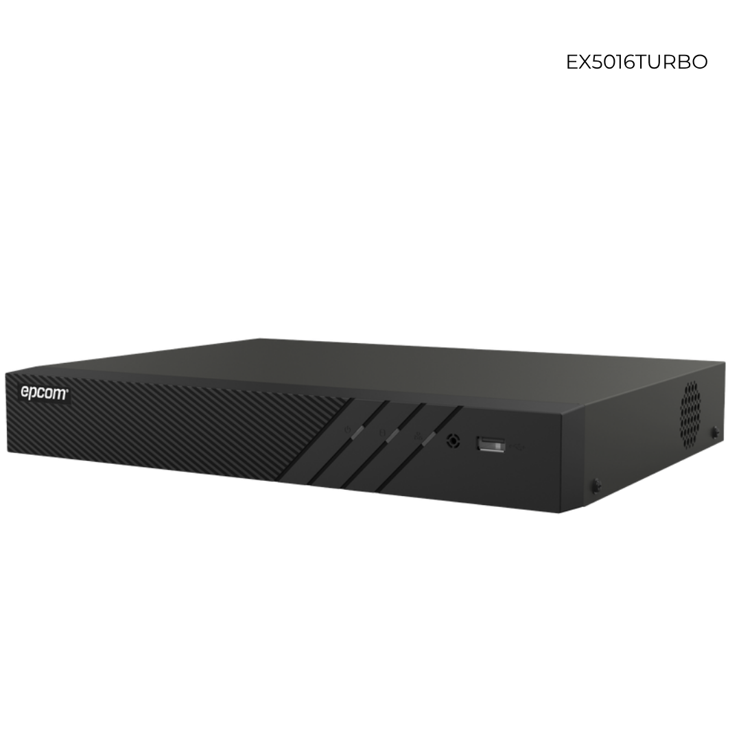 DVR EPCOM 16 CANALES TURBOHD 5 MP LITE - 3K LITE, AUDIO DE DOS VÍAS, RECONOCIMIENTO FACIAL ACUSENSE