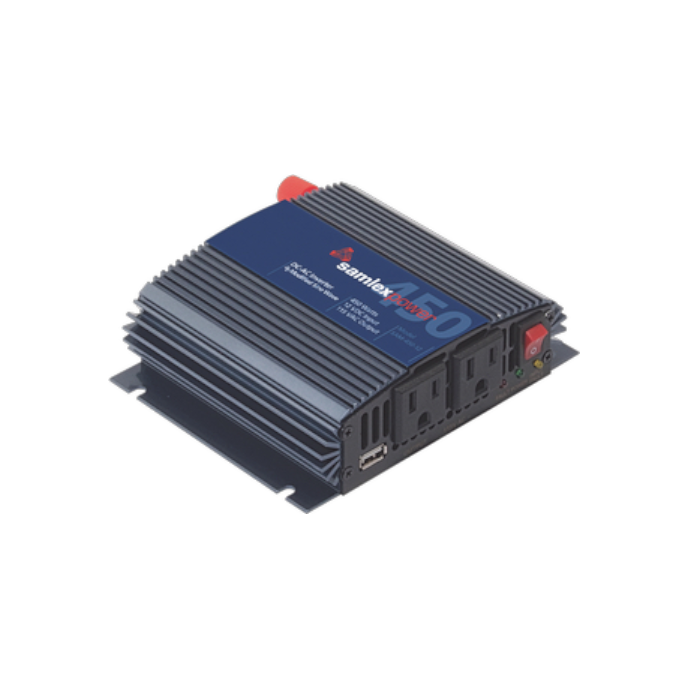 Inversor de Corriente. Potencia Nominal de 450 W, Ent:12VCD, Sal:115VCA, 60 Hz.