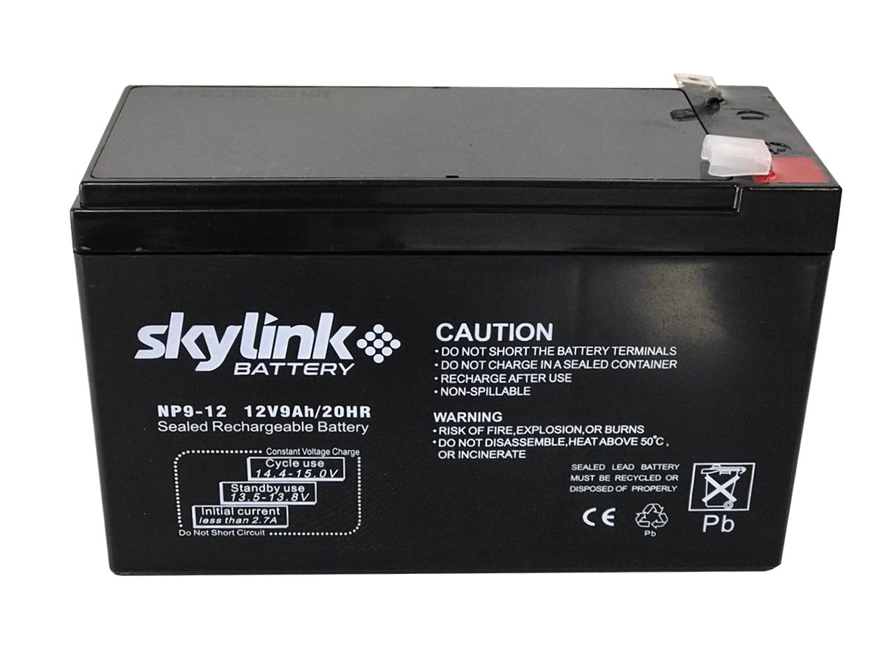 Batería de 9 Amperios Skylink, 12VCD.