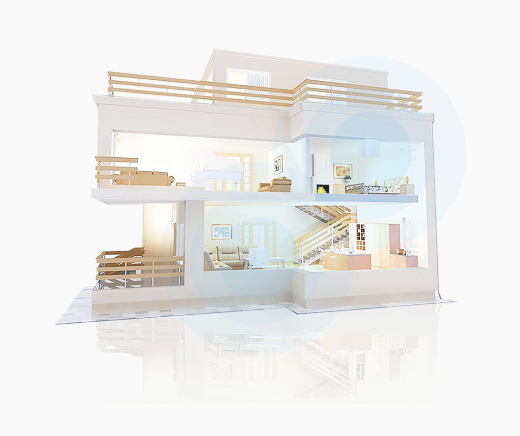 Kit de 2 cubos Mesh Tenda Tri-Band Gigabit / 300 Mbps.