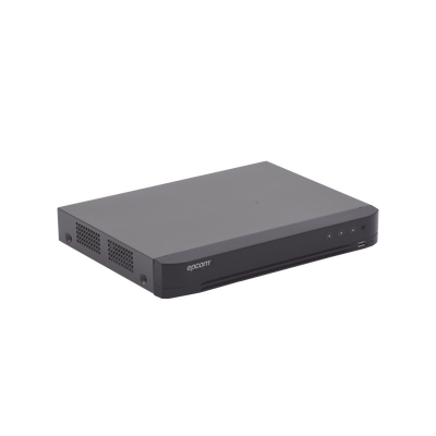 DVR Epcom 4MP, 4 Canales, Detección de Rostros + 2 Canales IP. Evita faltas Alarmas.