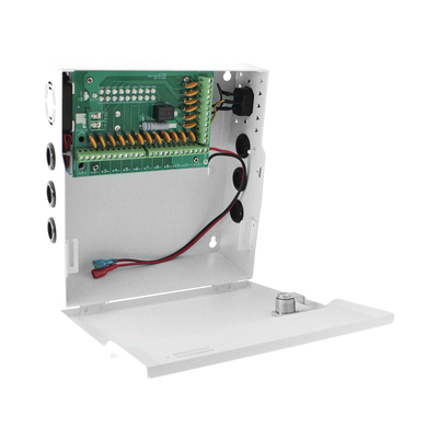 Fuente de poder profesional 12 VCC, 20 AMP, 18 Canales, Voltaje de 96-264 VCA.