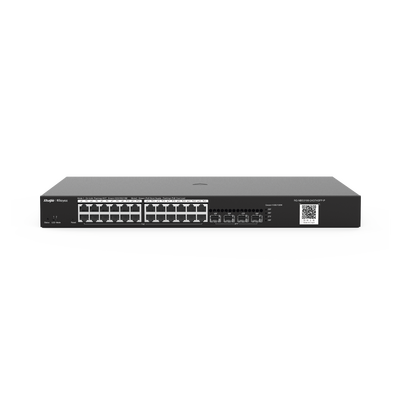 Switch Ruijie Administrable con 24 puertos Gigabit POE / 370W.