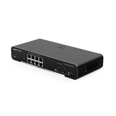 Switch Ruijie Administrable POE con 8 Puertos Gigabit 802.3af/at + 2 SFP.