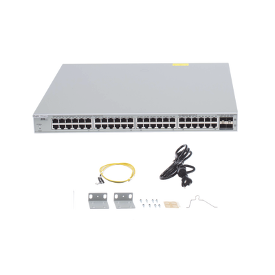 Switch Ruijie Administrable de 48 Puertos Gigabit POE + 4 SFP+ para Fibra 10 GB / 370W.