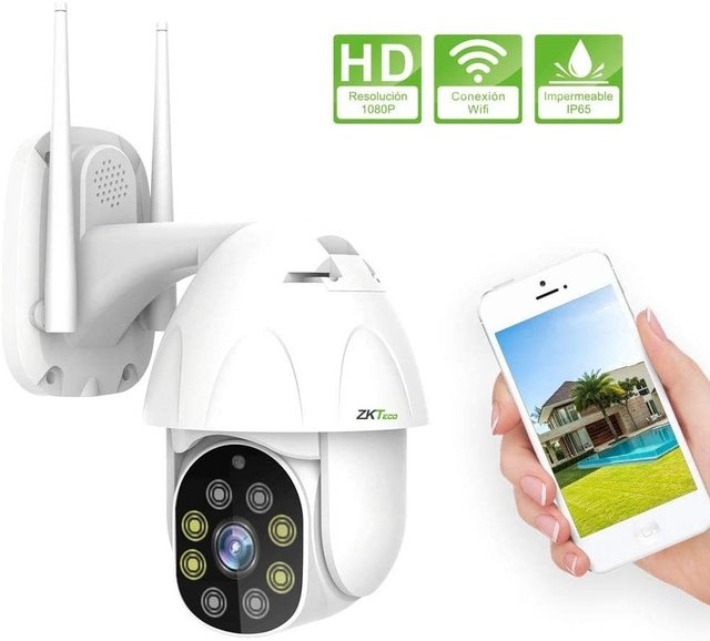 Cámara IP Wifi 2MP ZkTeco Semi-Exterior / Detección de Movimiento / Micrófono Incorporado.